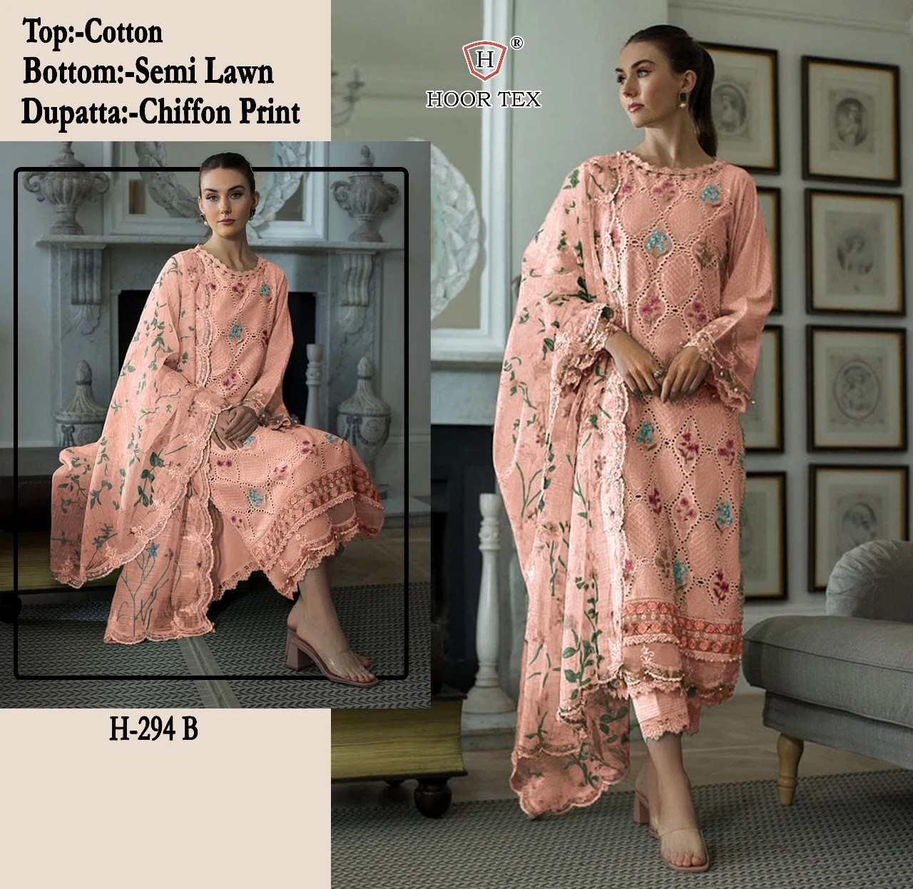 Hoor Tex H-294 Heavy Cotton Wholesale Pakistani Salwar Suit Catalog — Wholesale Salwar Suits, MPA wholesale from Surat - Gallery Image 8